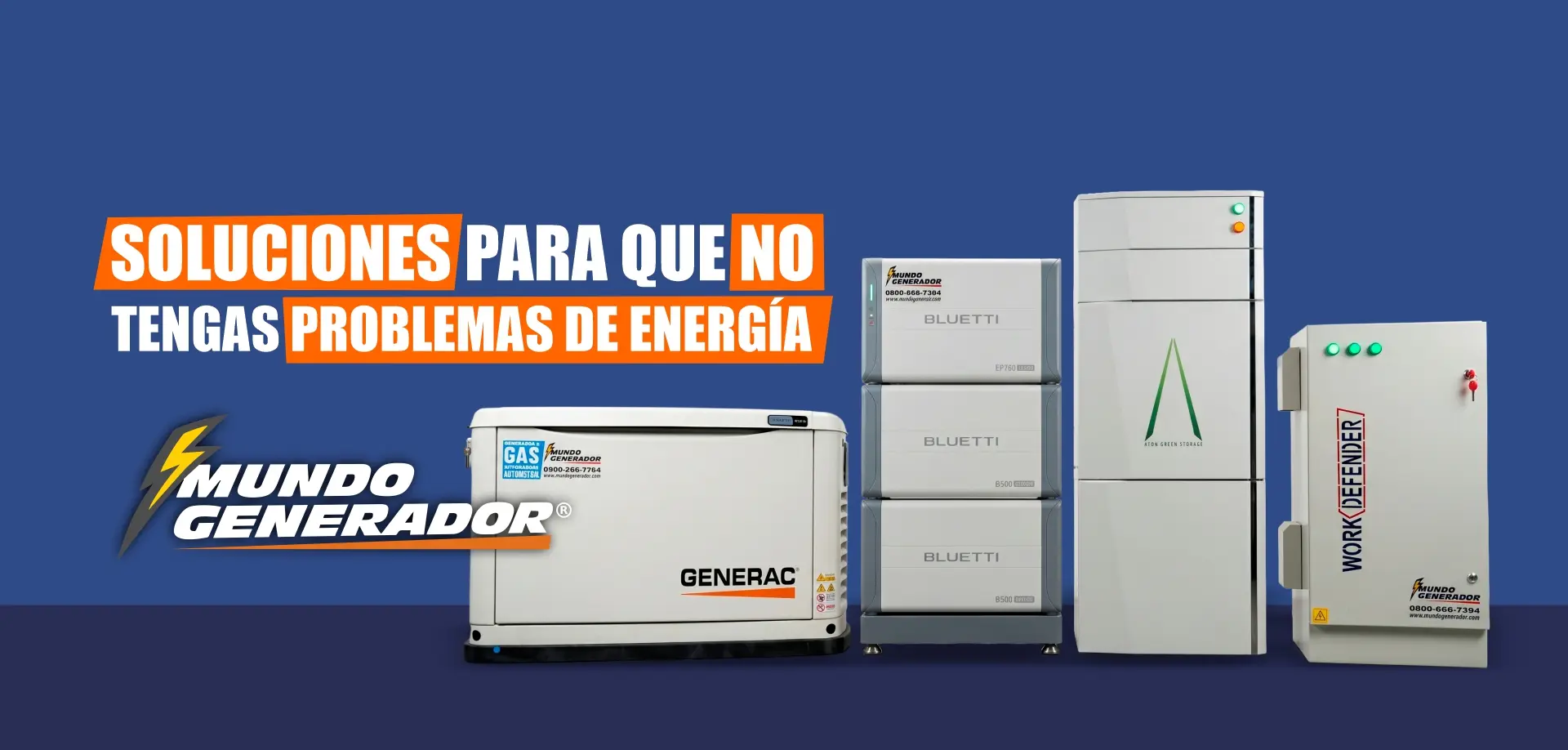 Foto de los Generadores Generac, Aton y WorkDefender